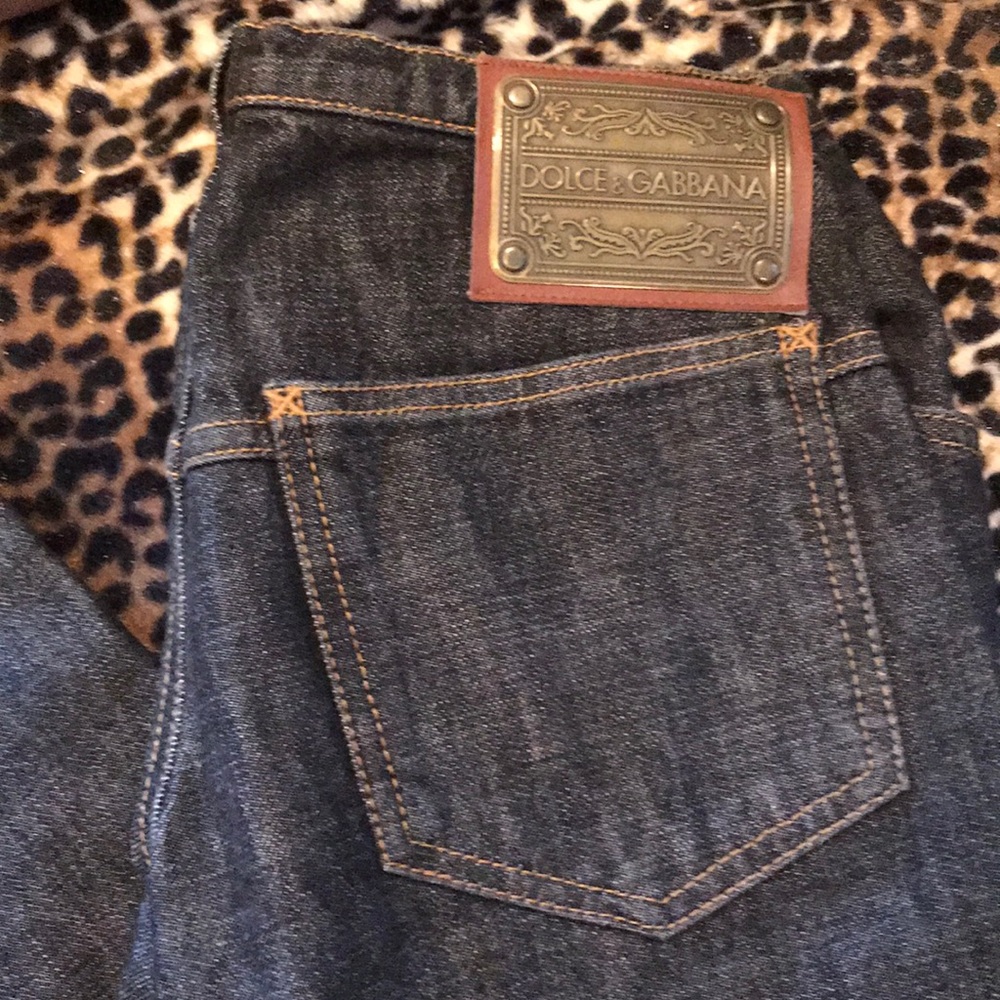 Vintage Dolce & Gabanna brass tag low rise wide leg jeans